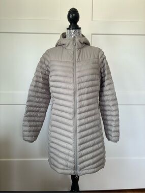 Helly Hansen Light Grey Hooded Long Puffer Coat